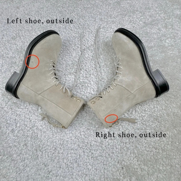 NEW AllSaints Misty Lace Up Combat Boots. Suede Leather Ankle. Taupe. 36. US 6 - Picture 6 of 16